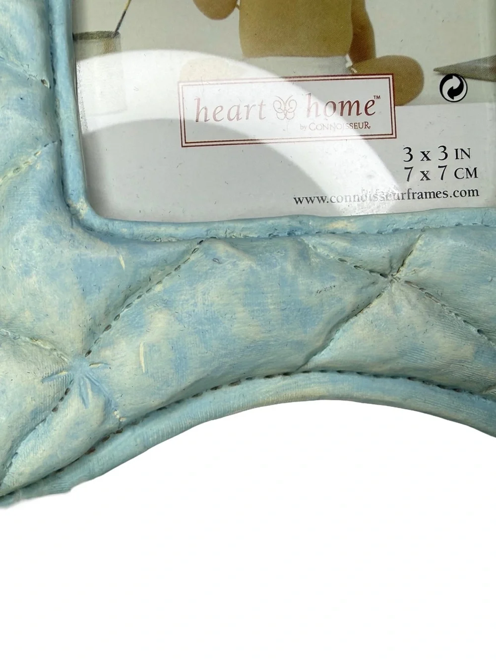 Connoisseur Heart & Home Teddy Bear 3x3 Baby Photo Frame Blue Nursery